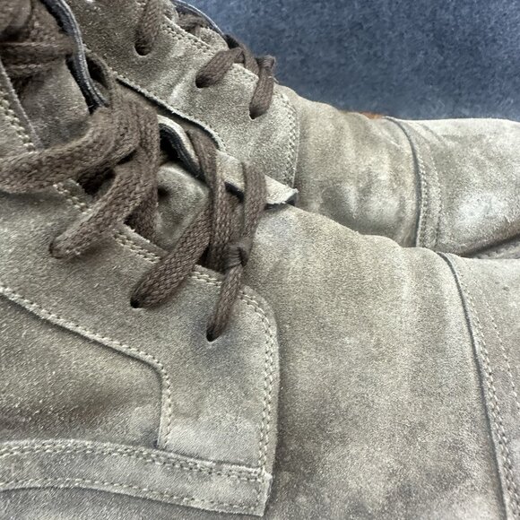 N.D.C. Made by Hand Combat Boot Lace-up Green Brown Suede Boot Men 45B US 12B - Picture 5 of 13